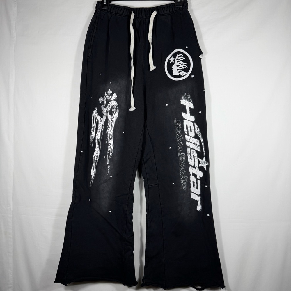 Hellstar Path to Paradise Flare Sweatpants Black Medium NFC Authenticated
